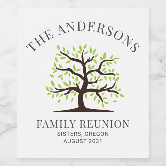 Stamboom Familie Reünie Custom Wijn Etiket (Enkel label)