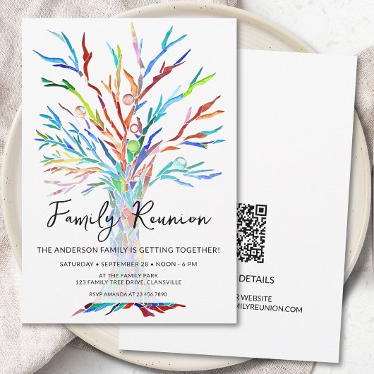 Stamboom Familie Reünie QR Code Kaart