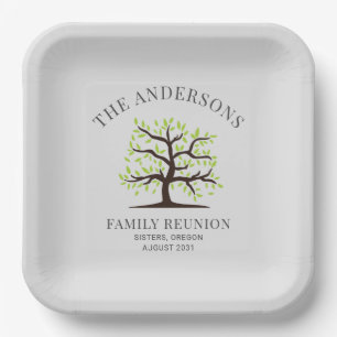 Stamboom familie samenkomst aangepast papieren bordje