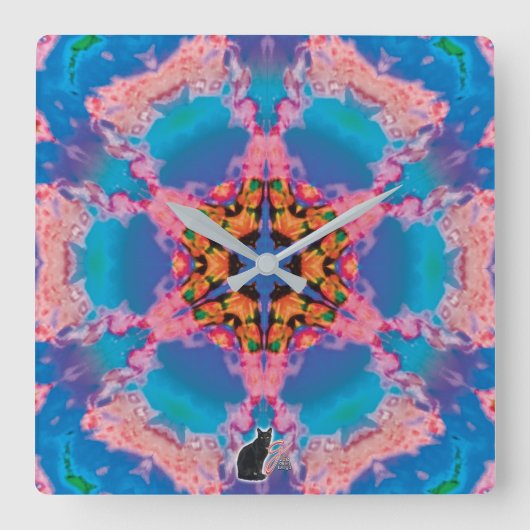 Stamboom Kaleidoscoop Vierkante Klok (Voorkant)