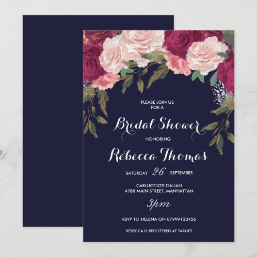 Stambui voor de marinebridale douche kaart (Voorkant / Achterkant)