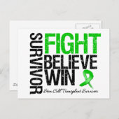 Stamceltransplantatie Survivor Fight Geloof Win Briefkaart (Voorkant / Achterkant)