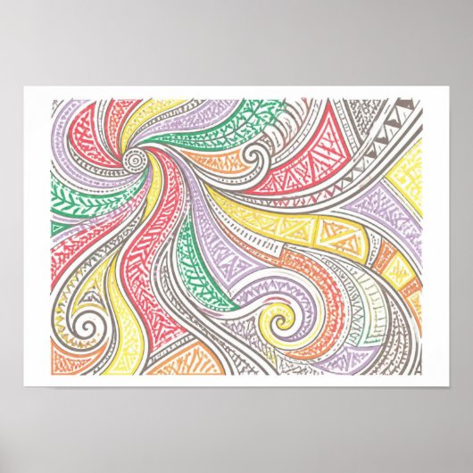 Stamdoodle-kunst Poster (Voorkant)