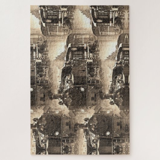 Stamdromen - Spoorwegmachine Legpuzzel (Verticaal)