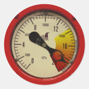 Stamdrukmeter - Waarschuwing! Stickers