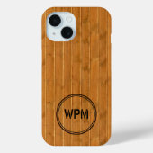 Stamed Wood Style Monogram Case-Mate iPhone Case (Achterkant)