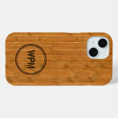 Stamed Wood Style Monogram Case-Mate iPhone Case (Achterkant (horizontaal))