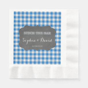 Stamel de Gingham Couples van het alkbord Servetten