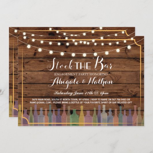 Stamel de storingsuitnodiging van de Bar Rustic Co Kaart (Voorkant / Achterkant)