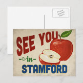 Stamford Connecticut Apple - Vintage Travel Briefkaart (Voorkant / Achterkant)