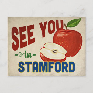 Stamford Connecticut Apple - Vintage Travel Briefkaart