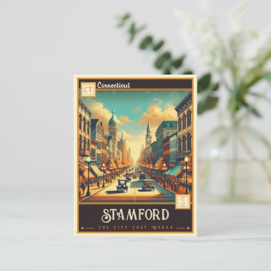 Stamford, Connecticut |  Briefkaart (Staand voorkant)