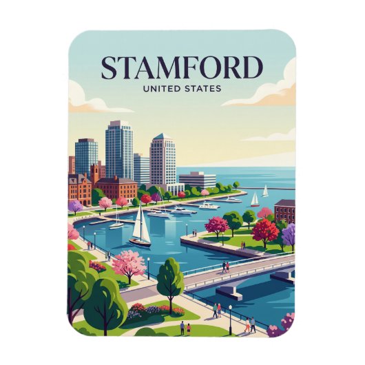 Stamford Connecticut Magneet (Verticaal)