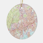 Stamford Connecticut Map (1987) Keramisch Ornament (Links)