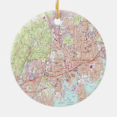 Stamford Connecticut Map (1987) Keramisch Ornament (Achterkant)