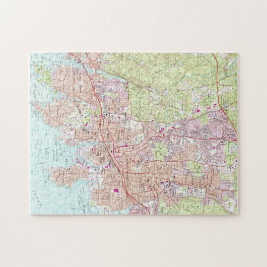 Stamford Connecticut Map (1987) Legpuzzel (Horizontaal)