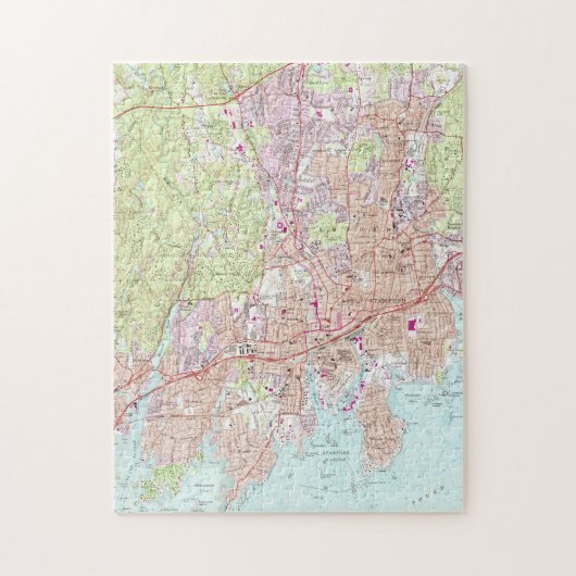 Stamford Connecticut Map (1987) Legpuzzel (Verticaal)