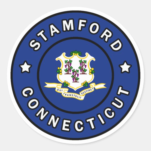 Stamford Connecticut Ronde Sticker (Voorkant)