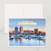 Stamford Connecticut Silhouette Haven Botengroet Briefkaart (Voorkant / Achterkant)