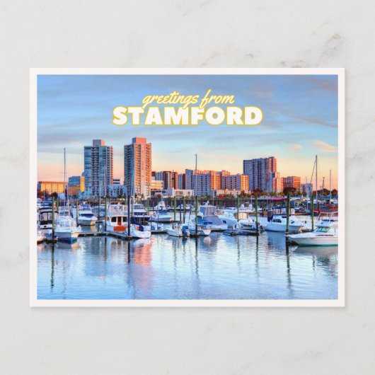 Stamford Connecticut Silhouette Haven Botengroet Briefkaart (Voorkant)