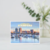Stamford Connecticut Silhouette Haven Botengroet Briefkaart (Staand voorkant)