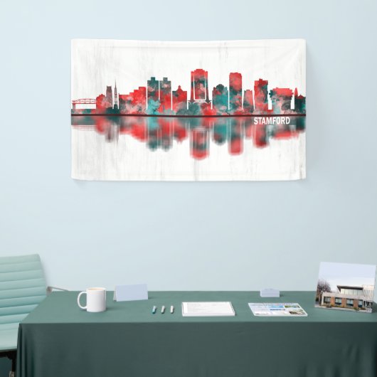 Stamford Connecticut Skyline Spandoek (Beurs)