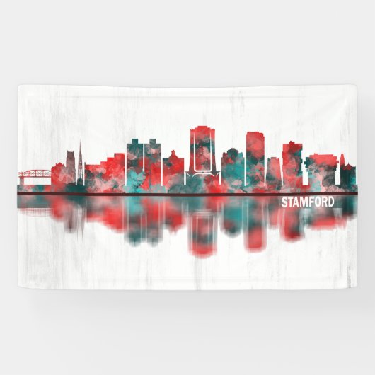Stamford Connecticut Skyline Spandoek (Horizontaal)