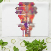 Stamford Connecticut Skyline Theedoek (Gevouwen)