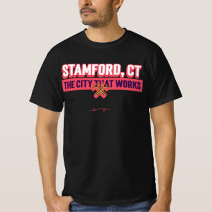 Stamford, CT de stad die werkt T-shirt