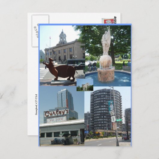 Stamford Ct Downtown Center Briefkaart (Voorkant / Achterkant)