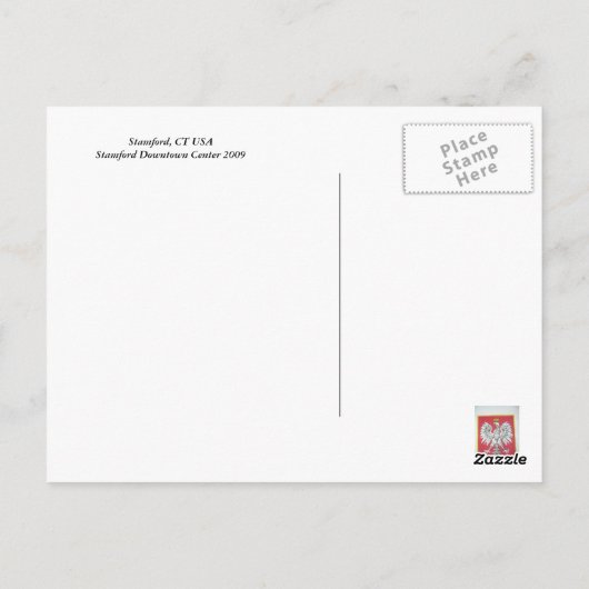 Stamford Ct Downtown Center Briefkaart (Achterkant)