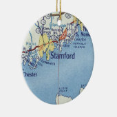 Stamford CT  kaart Keramisch Ornament (Rechts)