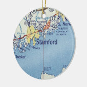 Stamford CT  kaart Keramisch Ornament (Links)