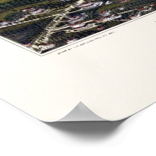 Stamford, CT Panoramic Map - 1883 Poster (Hoek)