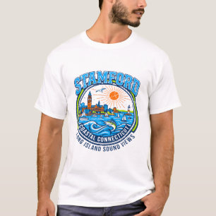 Stamford Kust Connecticut Long Island Sound Vie T-shirt