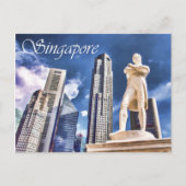 Stamford Raffles Landing Site and Statue Singapore Briefkaart (Voorkant)