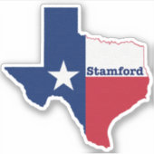 Stamford Texas Flag Sticker (Voorkant)