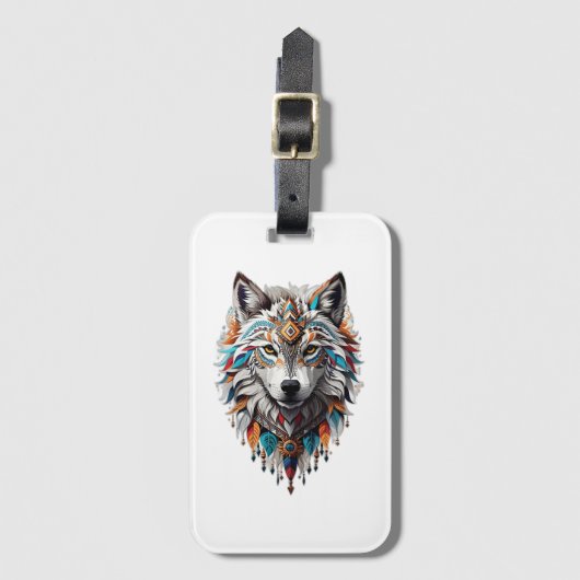 Stamgeest wolf logo bagagelabel (Voorkant (verticaal))