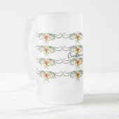 stamgele bloemen matglas bierpul (Voorkant links)