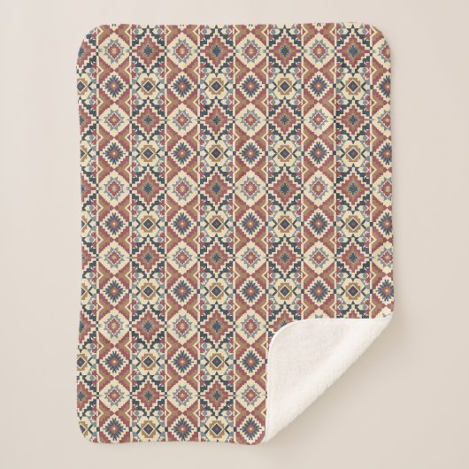 stamgeometrische patroon sherpa deken (Voorkant)