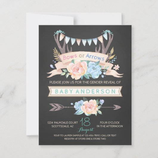 Stamkaart Geboorteaankondiging Krijtbord Geslacht  Kaart (Voorkant)