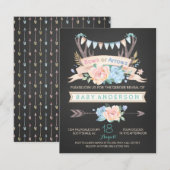 Stamkaart Geboorteaankondiging Krijtbord Geslacht  Kaart (Voorkant / Achterkant)