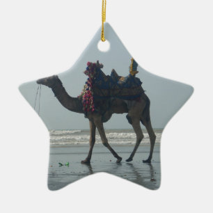 Stamkameelrit: Morgengetijde Zand & Zee Keramisch Ornament