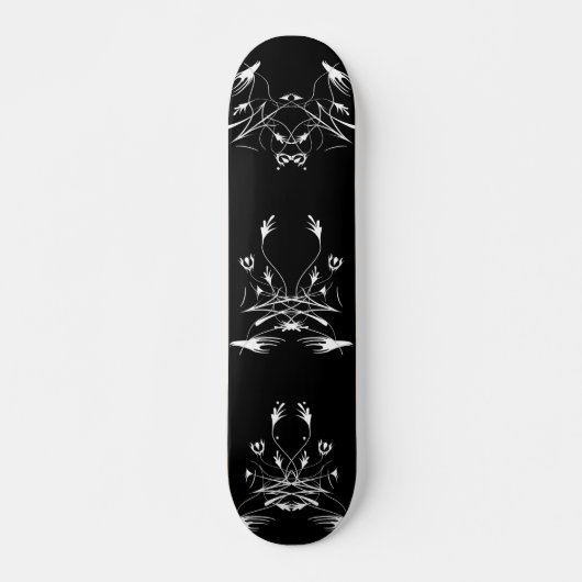 Stamkunst Skateboard - Zwart & Wit (Voorkant)