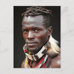Stamkunst voor een Afrikaanse man Briefkaart