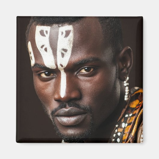 Stamkunst voor een Afrikaanse man Magneet (Voorkant)
