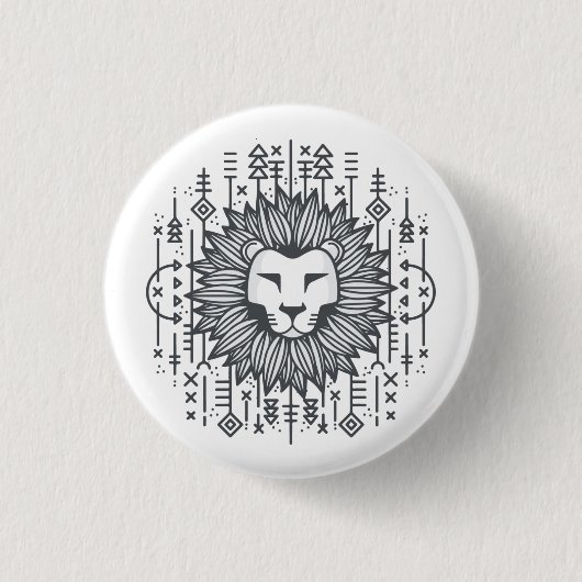 Stamleeuw Ronde Button 3,2 Cm (Voorkant)