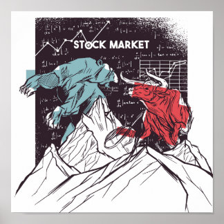 Stammarkt Bull en handel in Beer Poster
