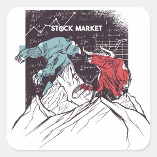 Stammarktwist Bull tegen Beer Trading Vierkante Sticker