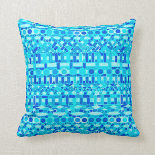 Stammen Batik - turkoois, aqua en kobaltblauw Kussen